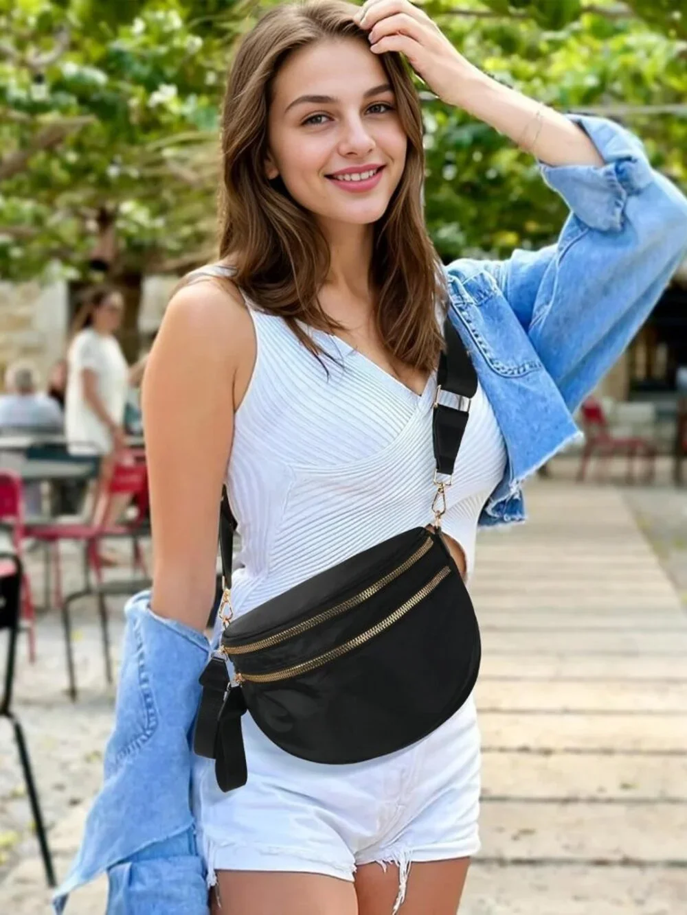 Trendy Spacious Nylon Crossbody Bum Bag | Stylish Handbag & Wallet for Women